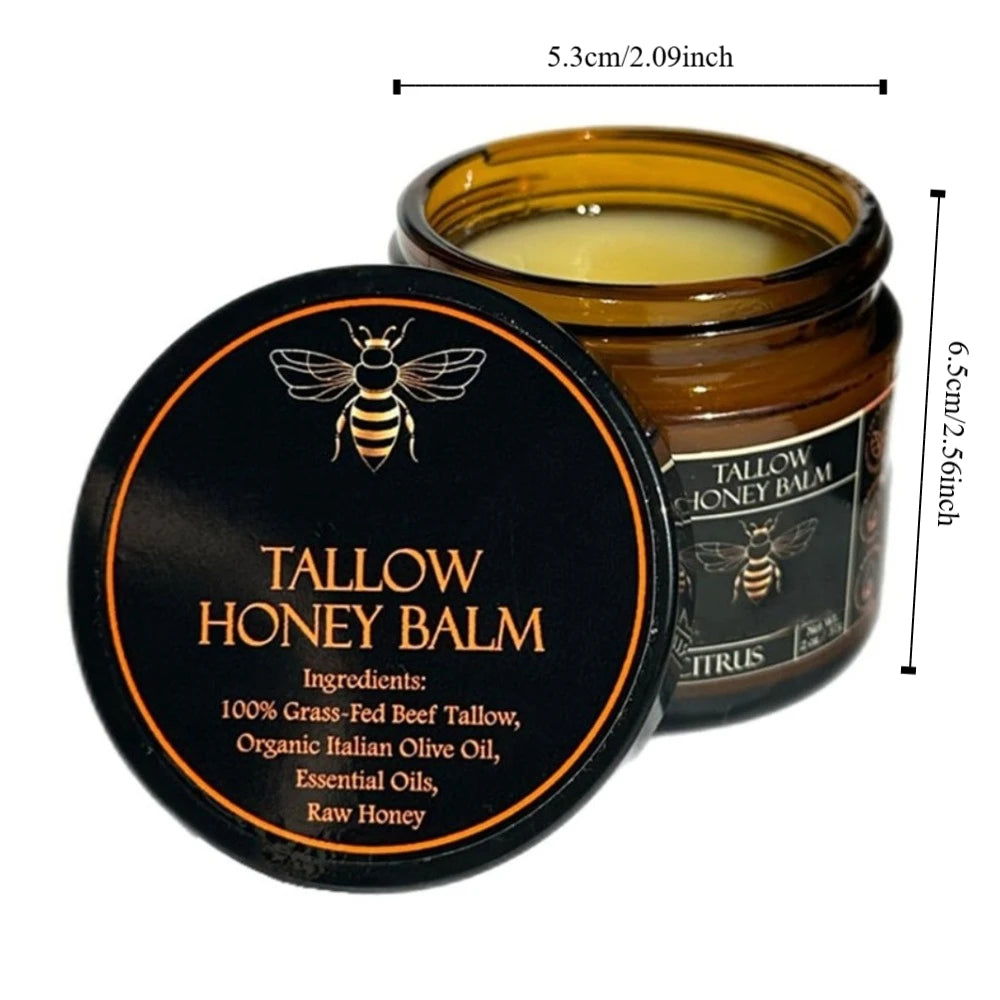 Hot Tangerine Body Tallow Balm with Raw Honey Handmade Body Cream AllNatural Fed Beef Tallow Balm Skin Soft Smooth