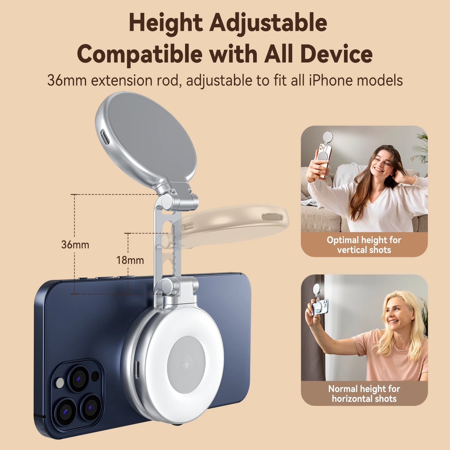 Smartphone Magnetic Fill Light Mini Selfie Light 3 Modes Adjustable Brightness for Iphone XIAOMI HUAWEI SAMSUNG Phone