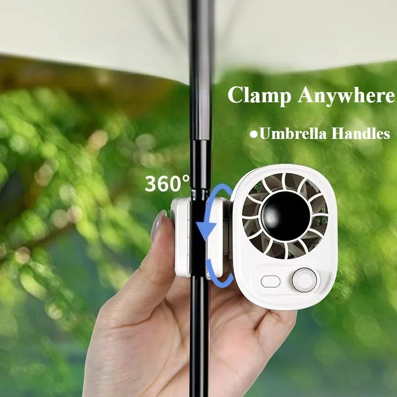 Car Clip on Fan with 360 Rotate 100 Speeds Wind Adjustable USB Rechargeable Personal Cooling Fan Mini Handheld Electric Fan