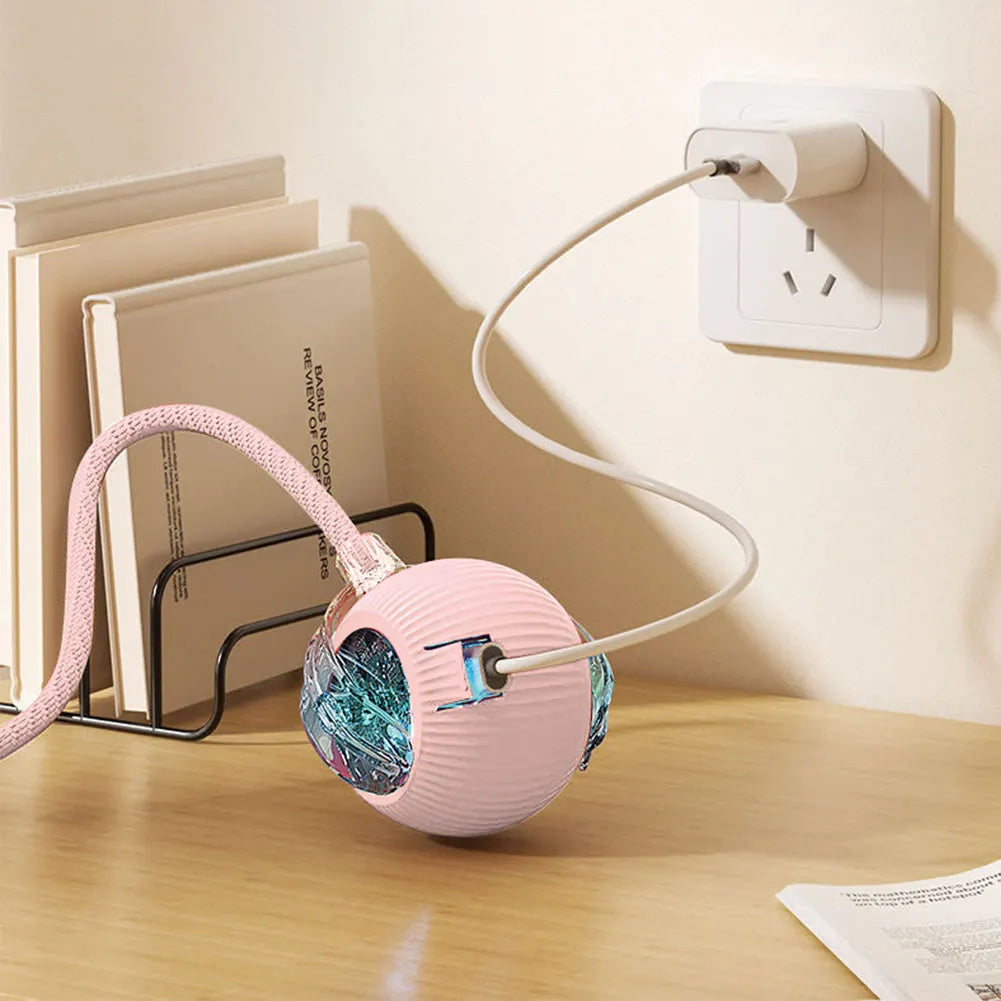 Interactive Cat Toy Ball USB Rechargeable Automatic Rolling Ball Funny Cat Toys Anti-Depression Pet Toy for Indoor Cat Kitten