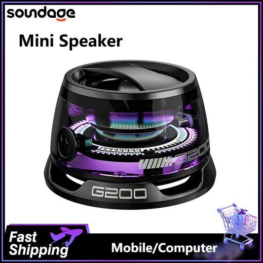 G200 Mini Bluetooth Speaker BT5.3 Magnetic Speaker RGB Lighting Phone Holder Suitable for Mobile Phone/Computer/Tablet