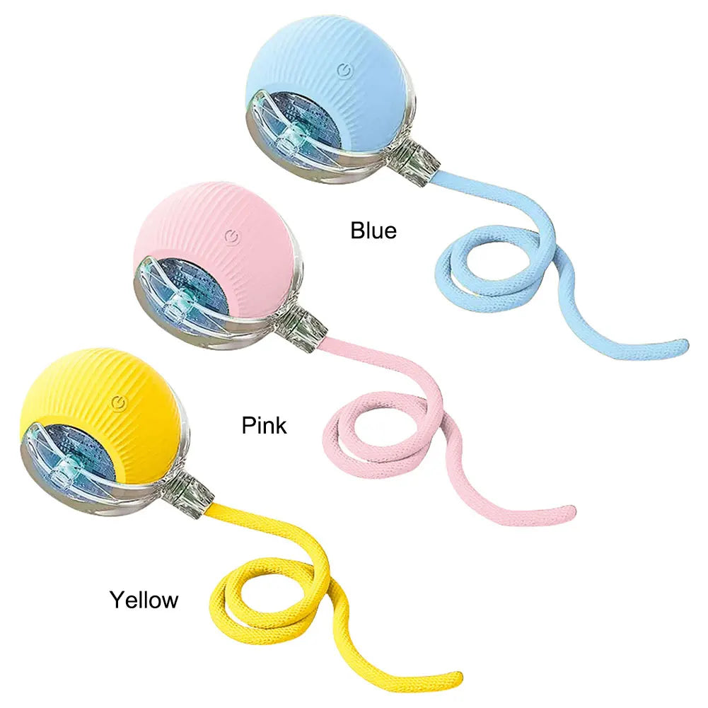 Interactive Cat Toy Ball USB Rechargeable Automatic Rolling Ball Funny Cat Toys Anti-Depression Pet Toy for Indoor Cat Kitten