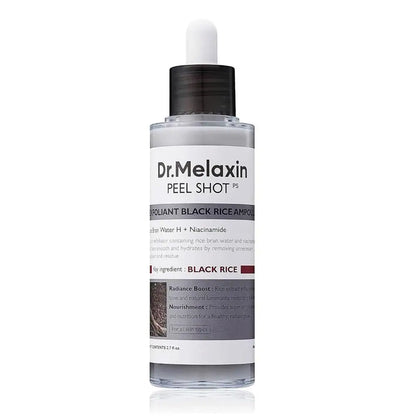 [Dr.Melaxin Official] Peel Shot Glow Rice Ampoule Duo - Serums for Brightening, Exfoliating, and Moisturizing - Suitable for All Skin Types