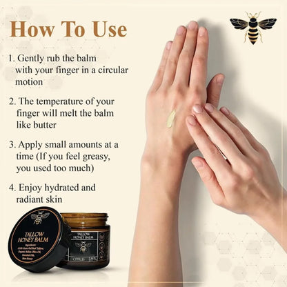 Hot Tangerine Body Tallow Balm with Raw Honey Handmade Body Cream AllNatural Fed Beef Tallow Balm Skin Soft Smooth