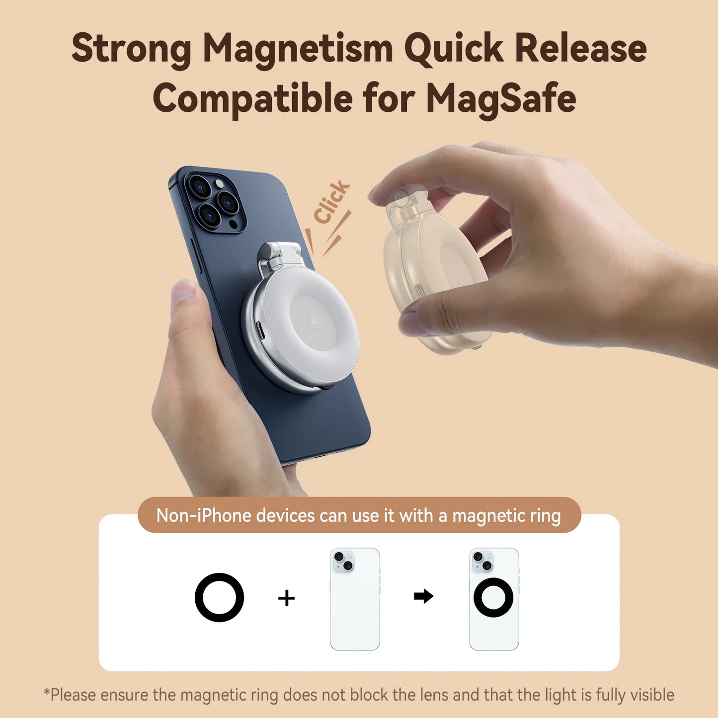 Smartphone Magnetic Fill Light Mini Selfie Light 3 Modes Adjustable Brightness for Iphone XIAOMI HUAWEI SAMSUNG Phone