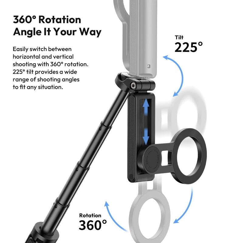 ​ JJ03 Magnetic Phone Tripod Wireless Phone Grip Selfie Stick Desktop Tripod for Iphone 16 15 14 13 Pro Pro Max