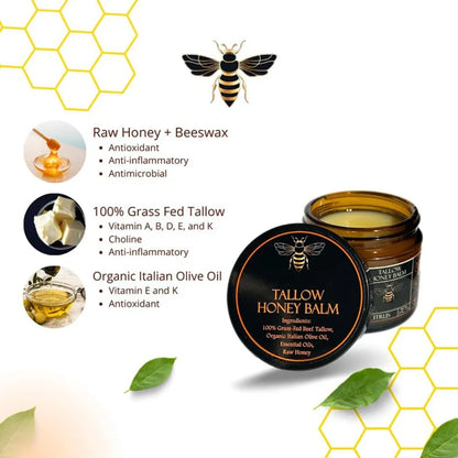 Hot Tangerine Body Tallow Balm with Raw Honey Handmade Body Cream AllNatural Fed Beef Tallow Balm Skin Soft Smooth
