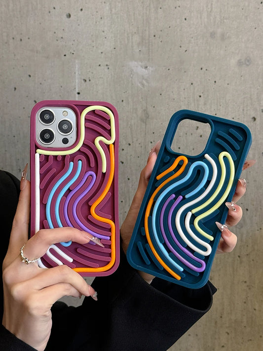 Funny Sensory Activity Board Silicone Decompression Phone Case for Iphone 16 15 14 13 12 11 Pro Max Soft Back Cover