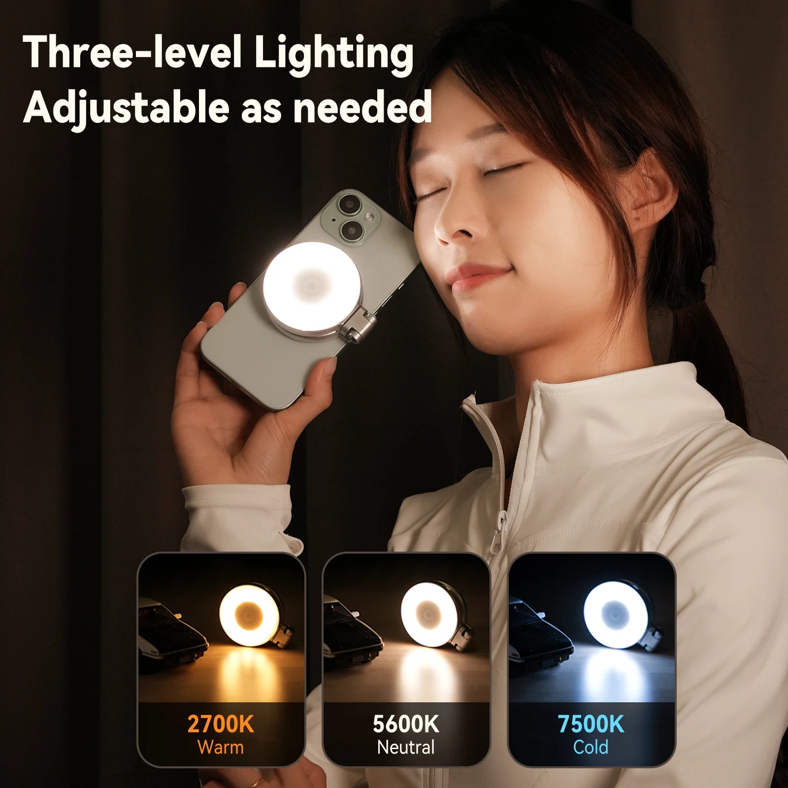 Smartphone Magnetic Fill Light Mini Selfie Light 3 Modes Adjustable Brightness for Iphone XIAOMI HUAWEI SAMSUNG Phone