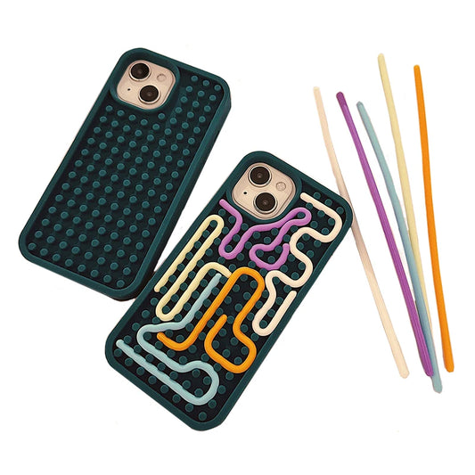 Funny Sensory Activity Board Silicone Decompression Phone Case for Iphone 16 15 14 13 12 11 Pro Max Soft Back Cover