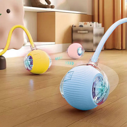 Interactive Cat Toy Ball USB Rechargeable Automatic Rolling Ball Funny Cat Toys Anti-Depression Pet Toy for Indoor Cat Kitten