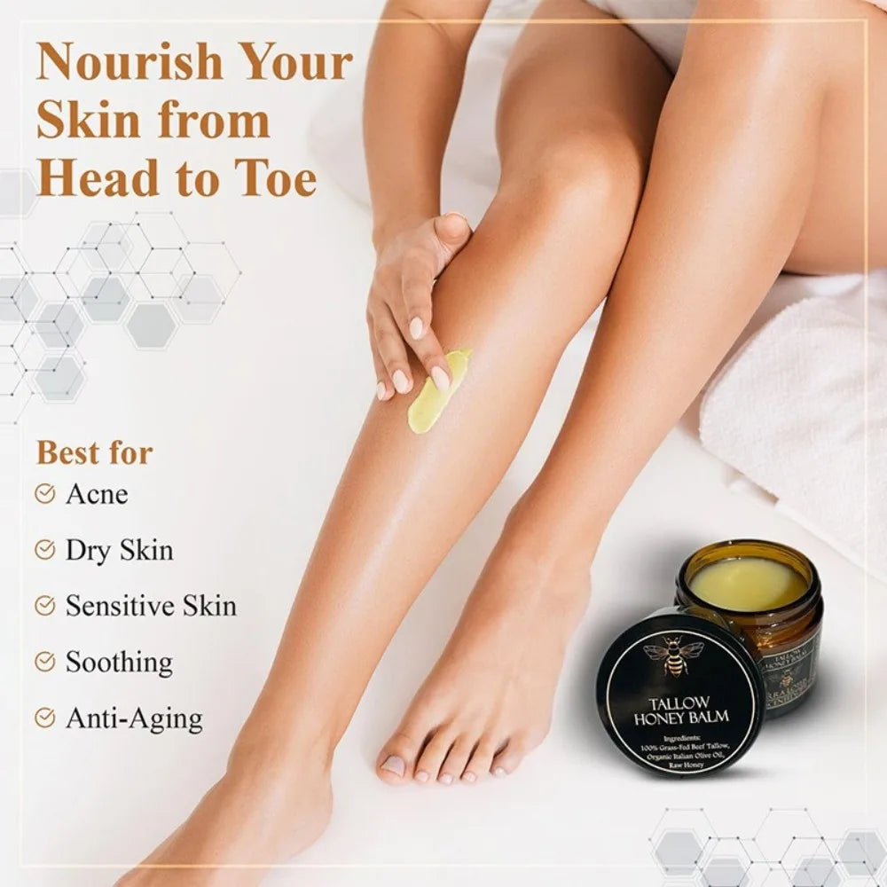 Hot Tangerine Body Tallow Balm with Raw Honey Handmade Body Cream AllNatural Fed Beef Tallow Balm Skin Soft Smooth